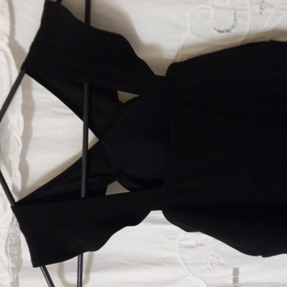 Nickie Lew Nordstrom Jumpsuit/Romper Black Wide Leg Sz 10 Ankle Length - Picture 8 of 10